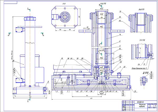 Домкрат чертеж сборочный чертеж